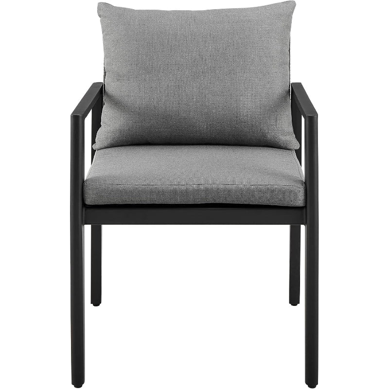 2‑Piece Aluminum Patio Arm Dining Chairs Set