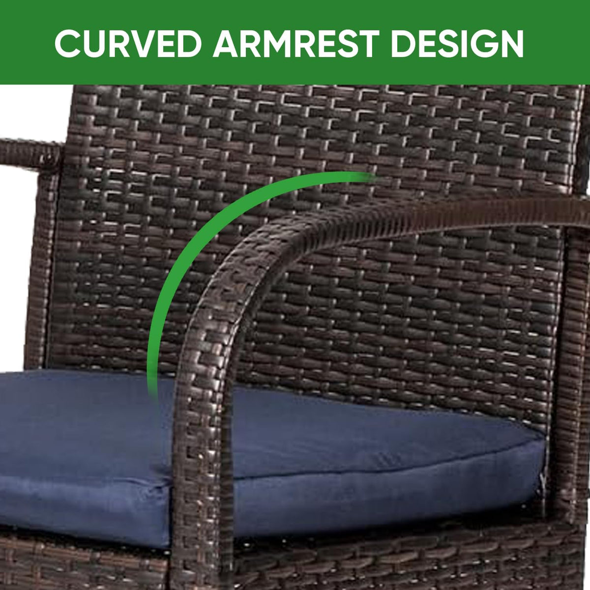 4‑Piece High‑Back Wicker Patio Dining Chairs Set