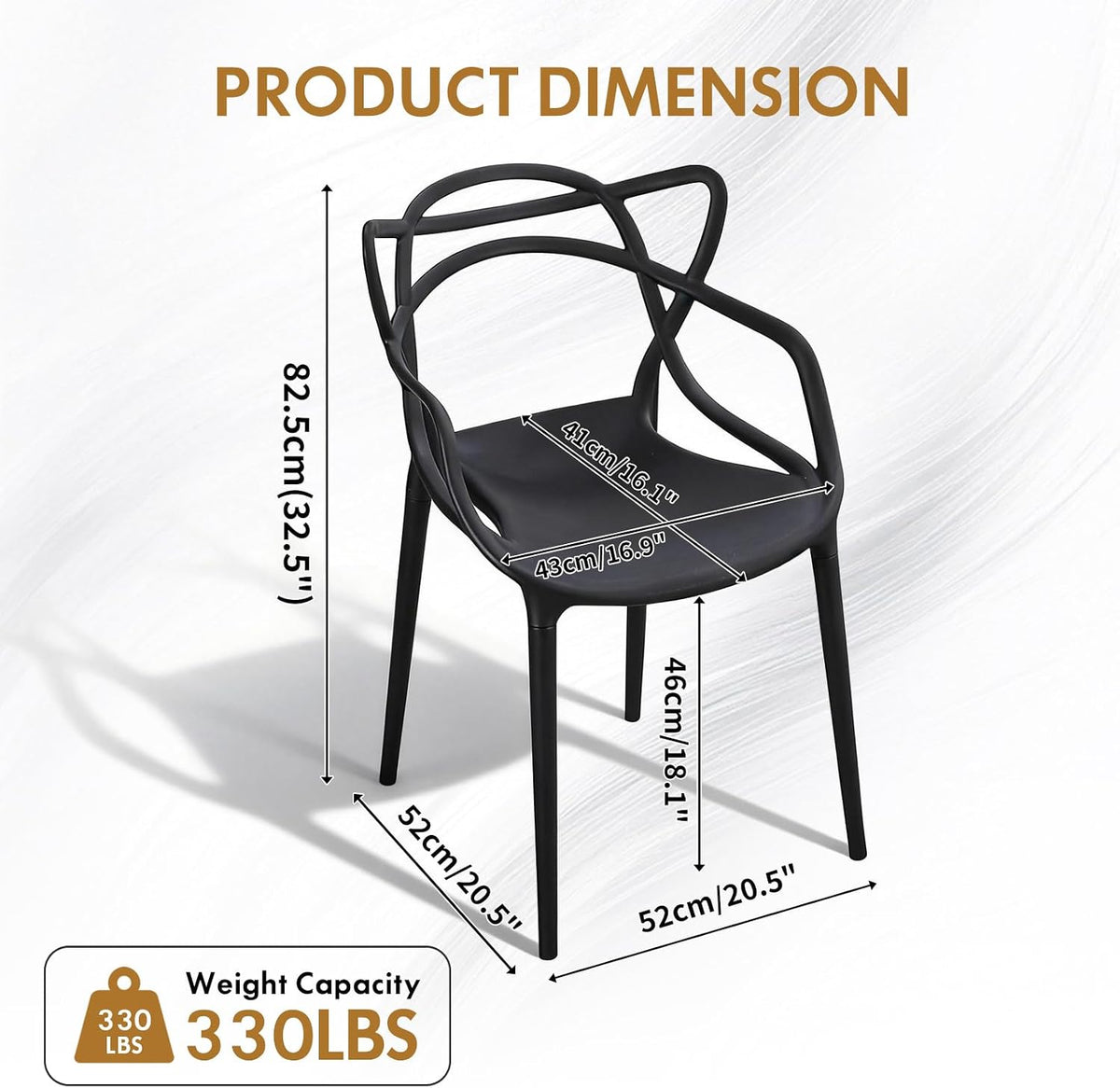 4‑Piece Resin Modern Patio Dining Chairs Set