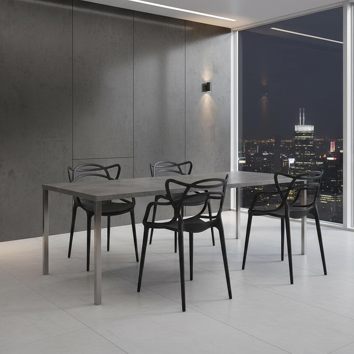 4‑Piece Resin Modern Patio Dining Chairs Set
