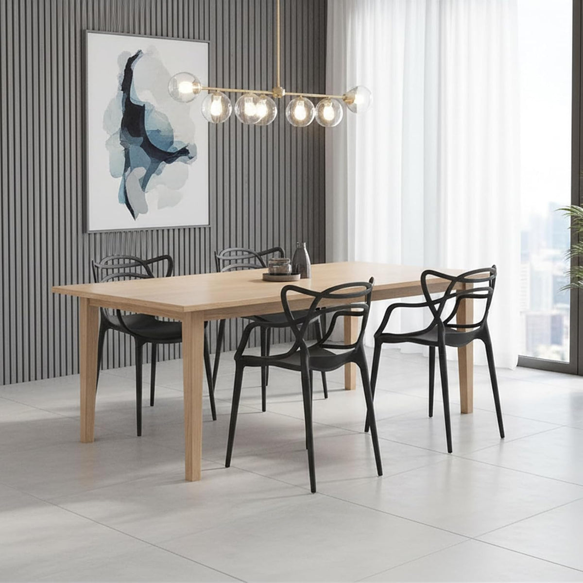 4‑Piece Resin Modern Patio Dining Chairs Set