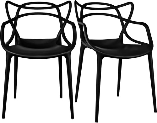 2‑Piece Stackable Modern Dining Chairs Set
