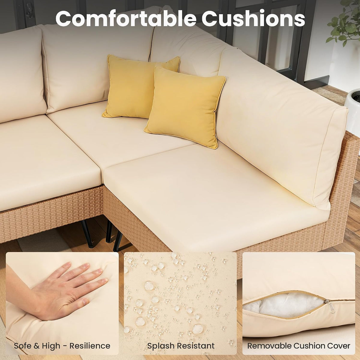 8‑Piece PE Rattan Patio Conversation Set