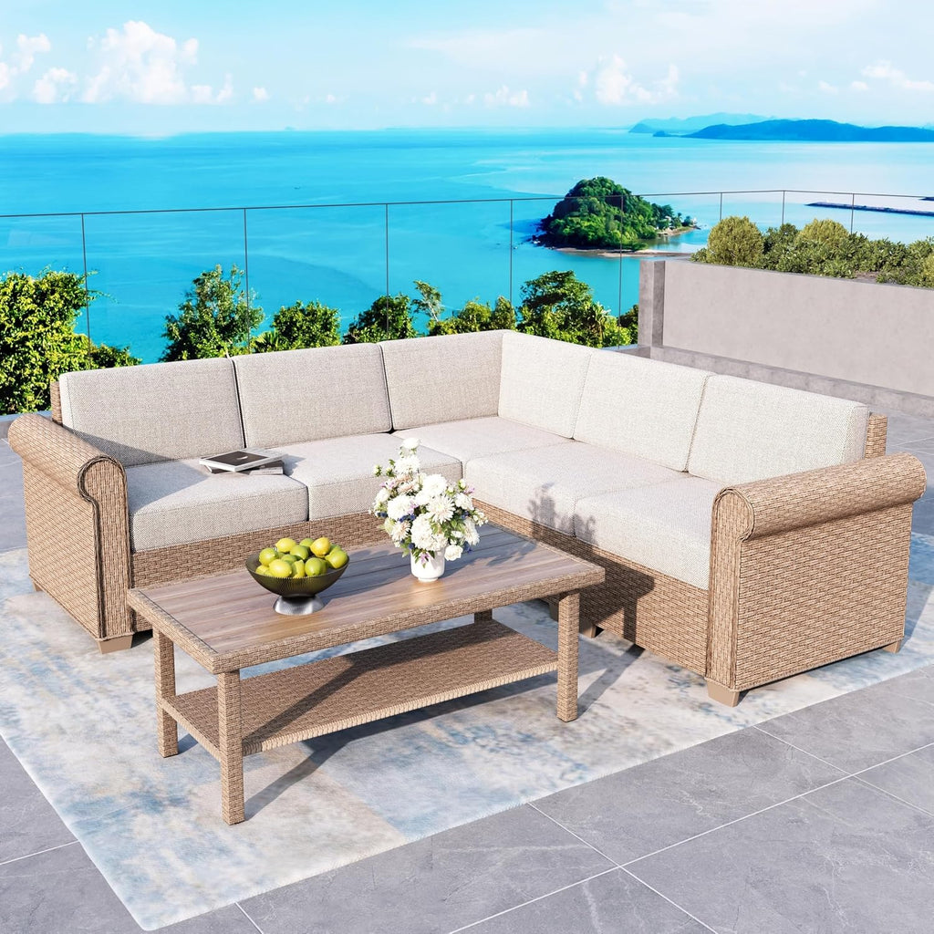 6‑Piece Wicker Patio Conversation Set