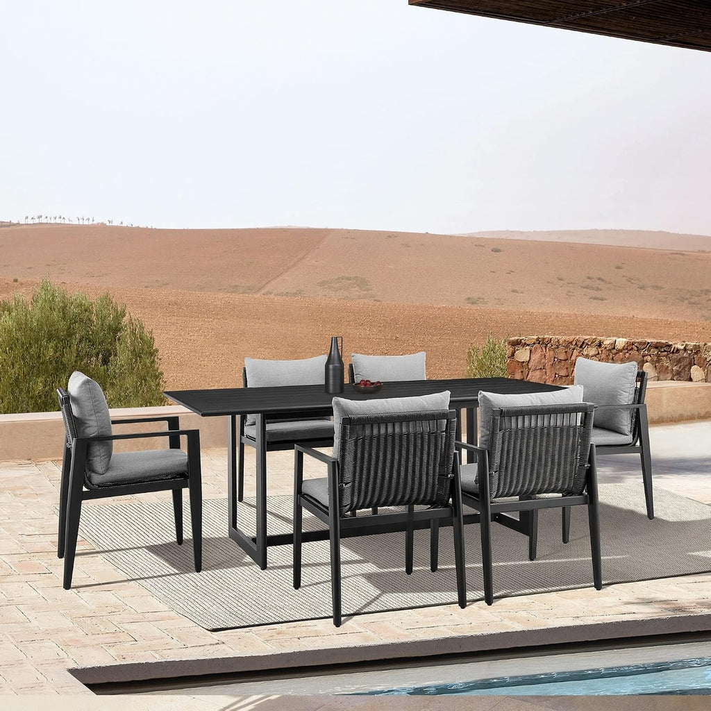 2‑Piece Aluminum Patio Arm Dining Chairs Set